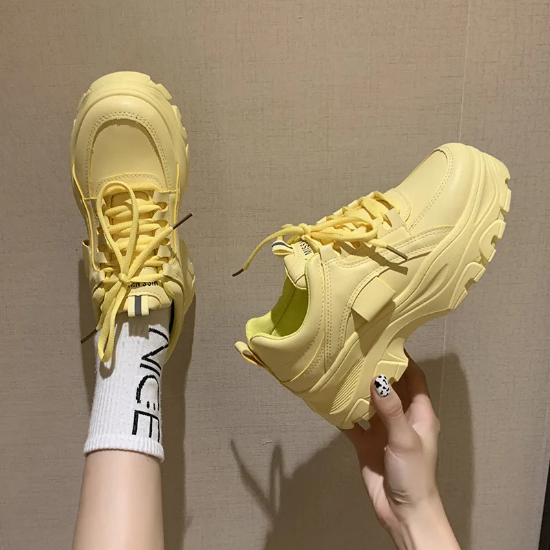

Spring And Autumn Women's New Thick-Soled Increased Breathable Casual Shoes Flat-Soled Vulcanized Shoes Sports Shoes