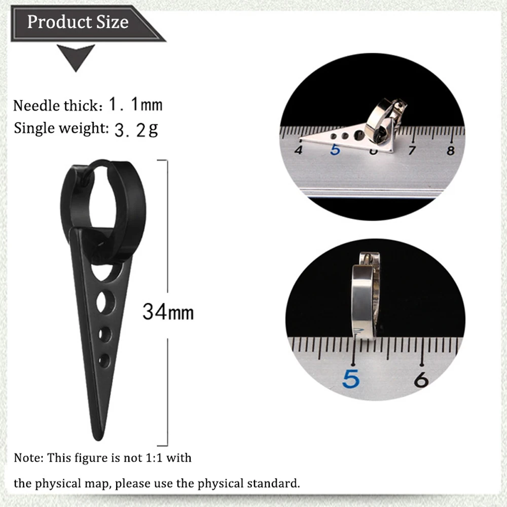 Женские и мужские серьги подвески из титановой стали в стиле панк геометрические