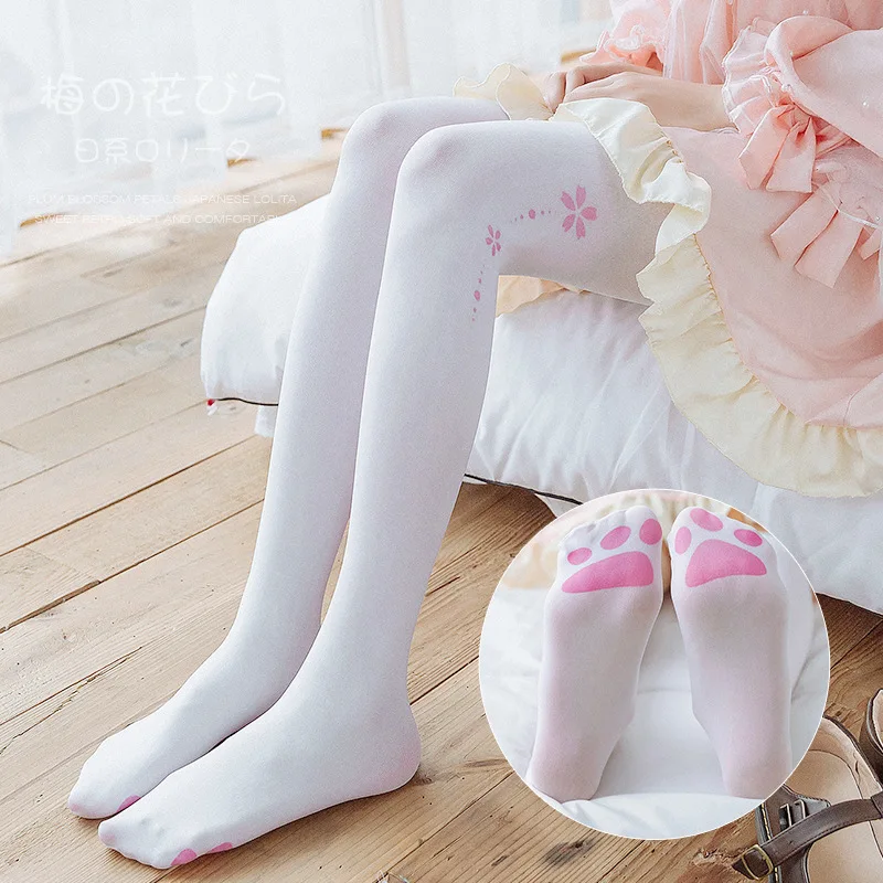 

Japan Neko Atsume Cat Claw Cosplay Costume Stocking Tights Anime Lolita Halloween Knee Socks Cute Pantyhose cartoon
