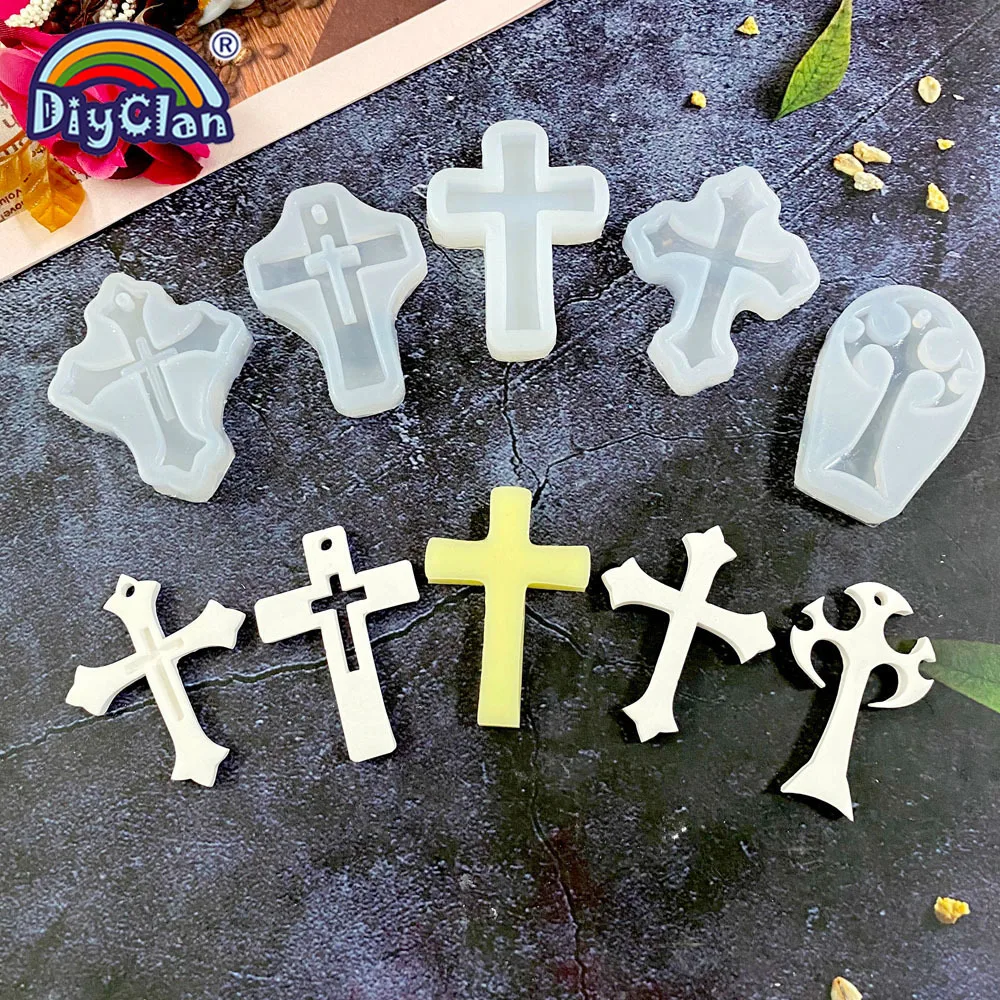 

Cross resin decorative craft silicone mold for epoxy resin jewelry making necklace jewelry DIY scrapbooking tools