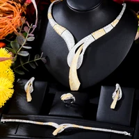 kellybola brand new trendy fashion 4pcs high quality exquisite geometric zirconia womens wedding indian jewelry set