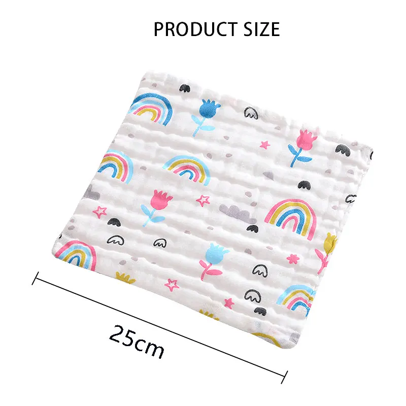 

Baby Towel Muslin Nursing 6 Layers Water Washing Handkerchief Colorful Kid Wipe Cloth Newborn Infant Face Bibs Feeding Towel