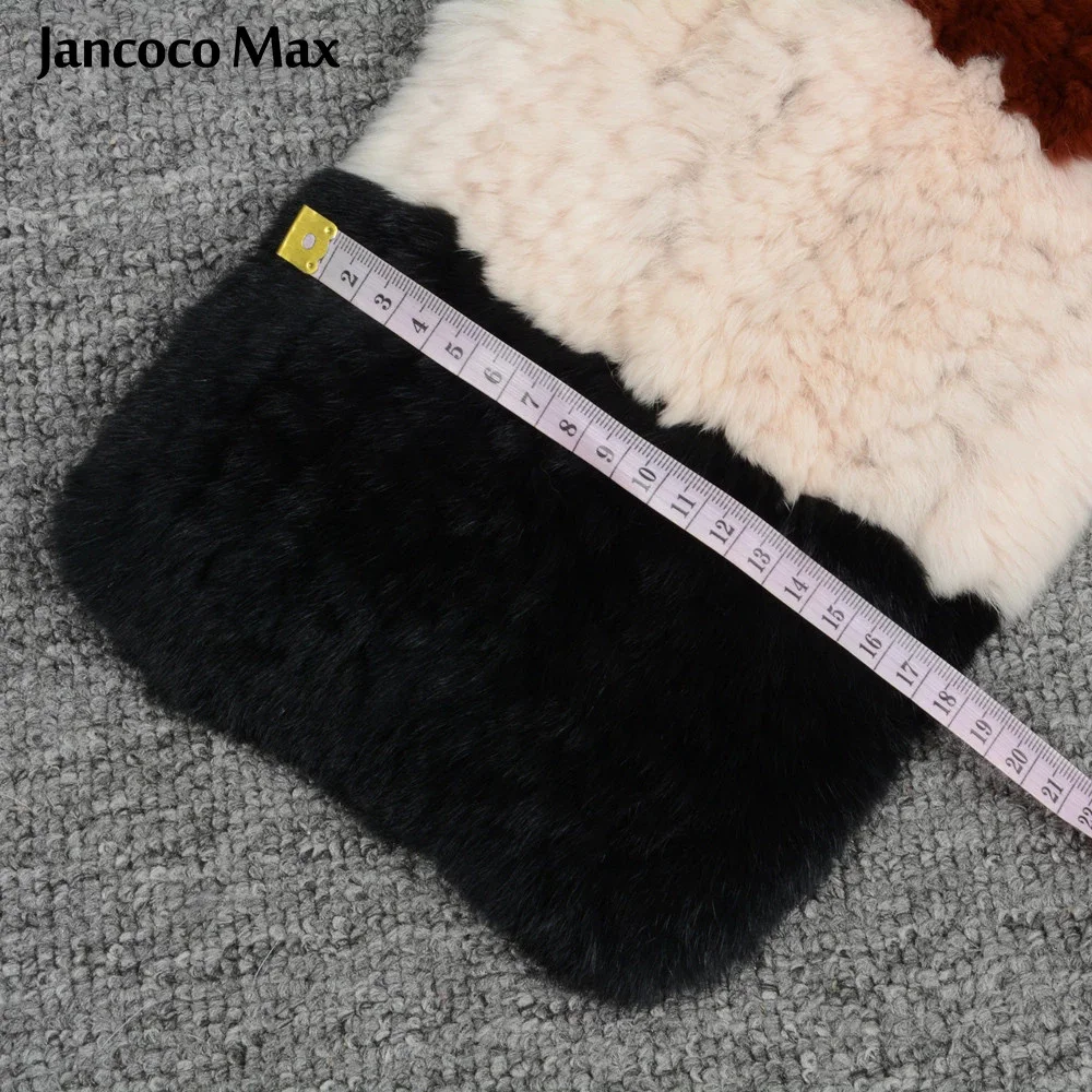 Jancoco Max толстый вязаный настоящий шарф из меха кролика рекс Леди Мода Стиль