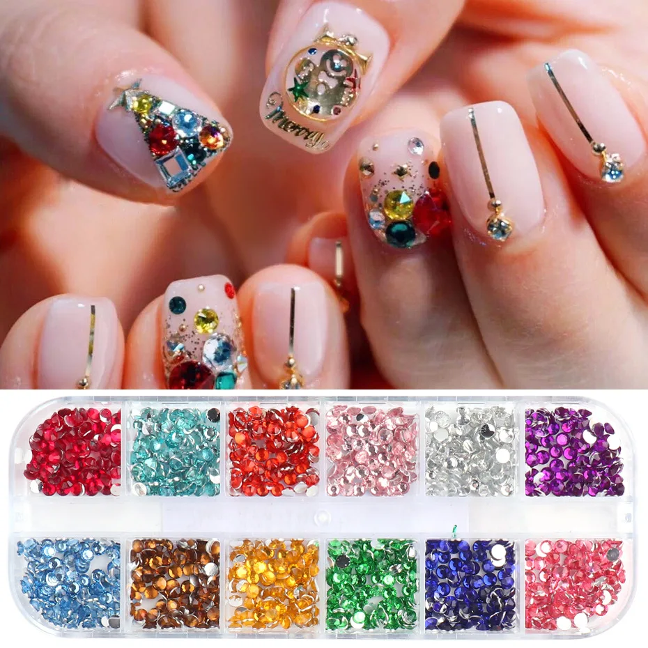 

Crystal Nail Stones Flatback Nail Rhinestones Jelly Gems Decoration 3D Colorful Beads Design For Manicure Accessories