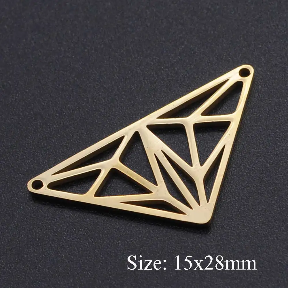 5 шт./лот 100% шармы из нержавеющей стали с геометрическим треугольным соединителем