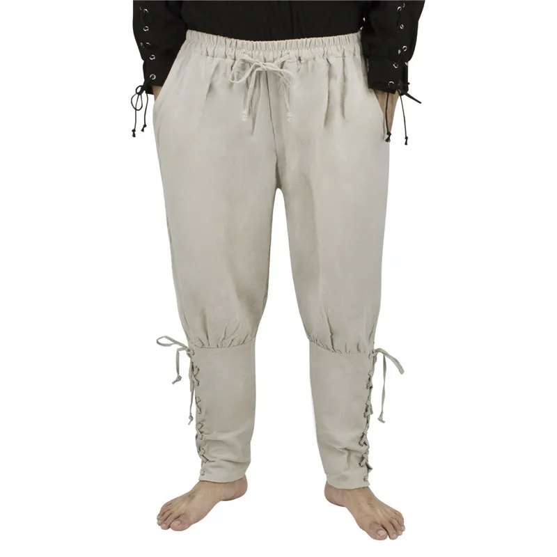 

Halloween Medieval Viking Pants Men Renaissance Pirate Horseman Cosplay Costume Loose Black Brown Navigator Leg Bandage Trouser