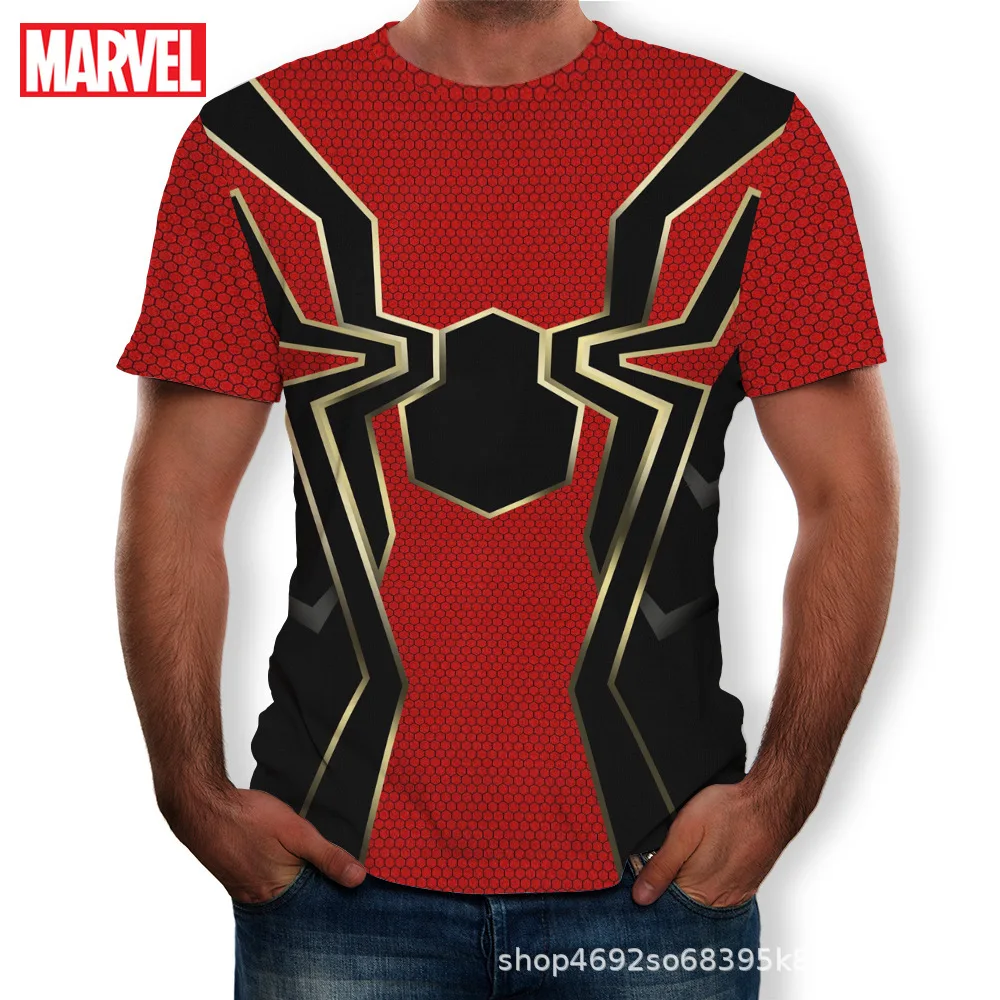

Disney's new Avengers 3 Infinity War Iron Man Spider-Man 3D printed round neck men's loose cotton T-shirt Four Seasons Tees