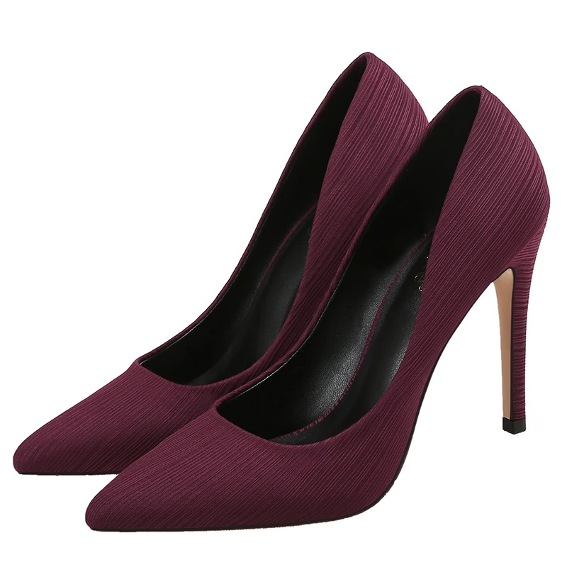 

Women Spring silk satin pointed stiletto heels commuting shoes comfortable work shoes high heel shoes