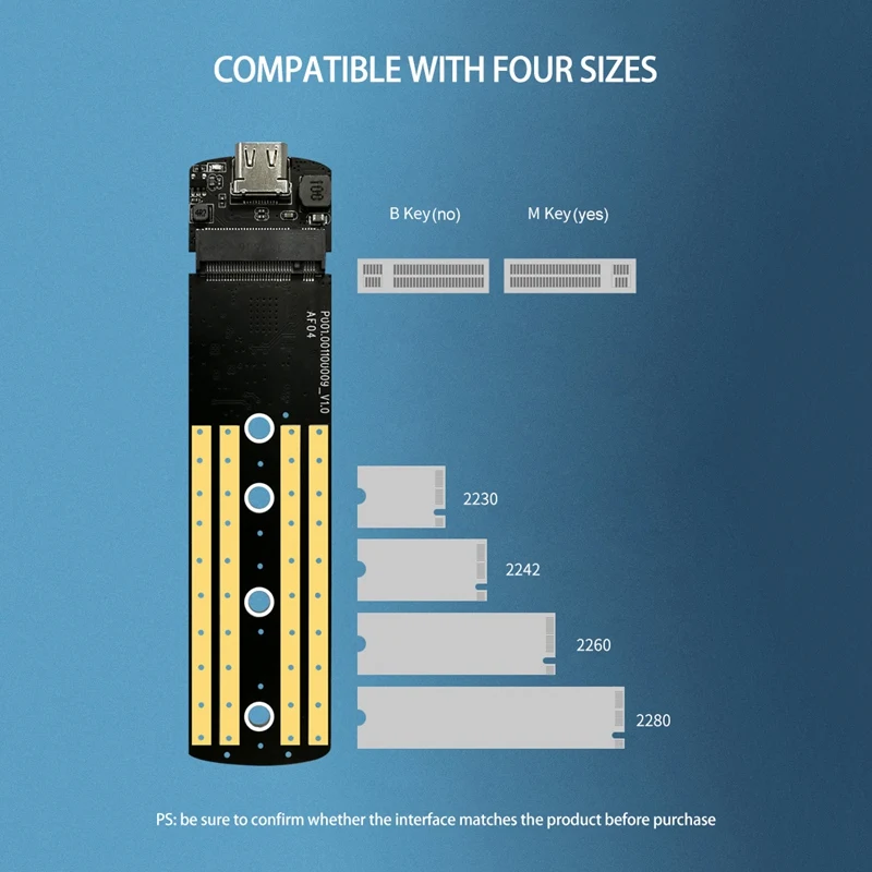 

Type-C Tool-Free Installation Hard Drive Enclosure M.2 Nvme Smart Solid State Mobile Hard Drive Protection Box 10Gbps