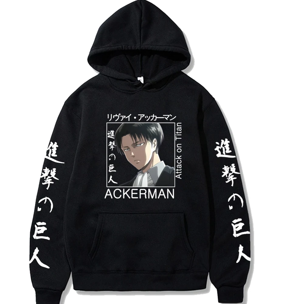 

Attack on Titan Hoodie Ackerman Sweatshirt Male Hoodies Casual Pullovers Harajuku Tops Men Clothes