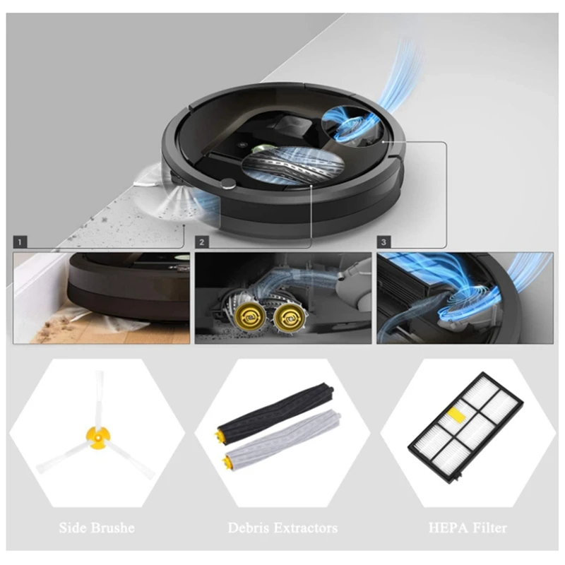 

Replacement Parts Kit for IRobot Roomba 800 900 Series, 850 860 861 866 960 980 Robot Vacuum Cleaner Accessories