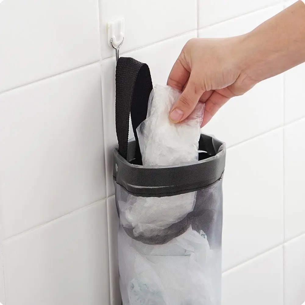 Подвесная кухонная сумка для хранения мусора удобная извлечения полиэтиленовый