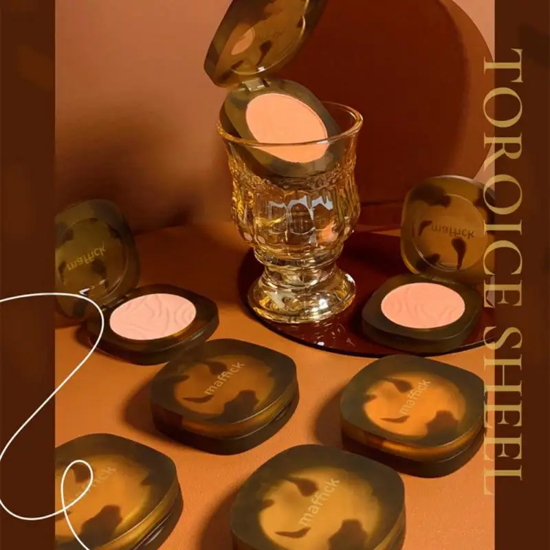 Янтарный одноцветные Румяна Выделите бронзаторы Минеральные румяна пудра