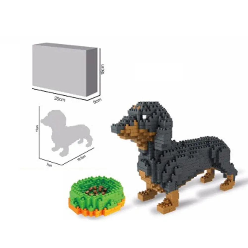 

hot lepining creators classic Pet dog mini micro diamond building block corgis husky Schnauzer Dachshund Collie bricks toys gift