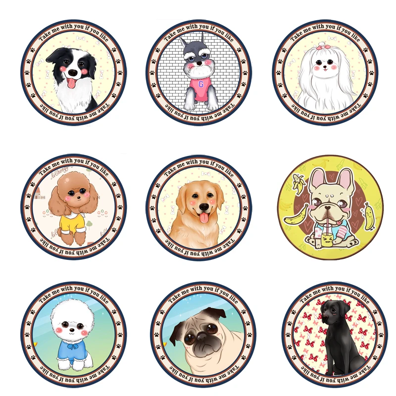 1 шт. 58 см/78 см круглый нескользящий мягкий мультяшный принт Собака Щенок Лежанка