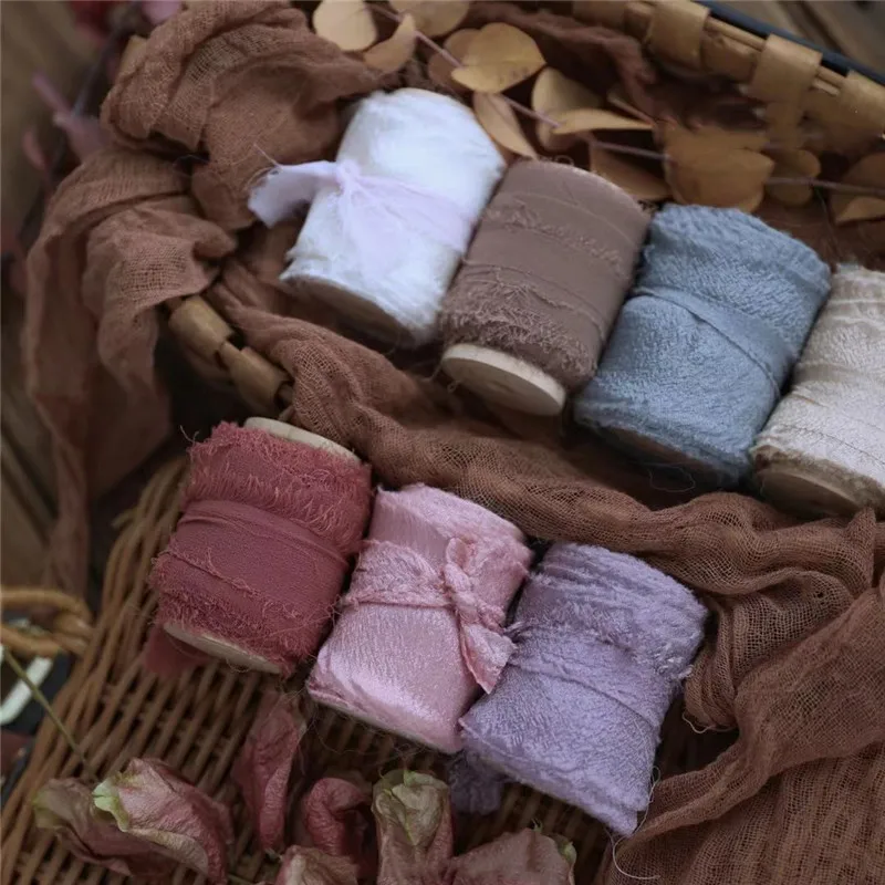 3 8 см x 5 м тафта с краями лента деревянной шпулей Свадебный Пригласительный букет