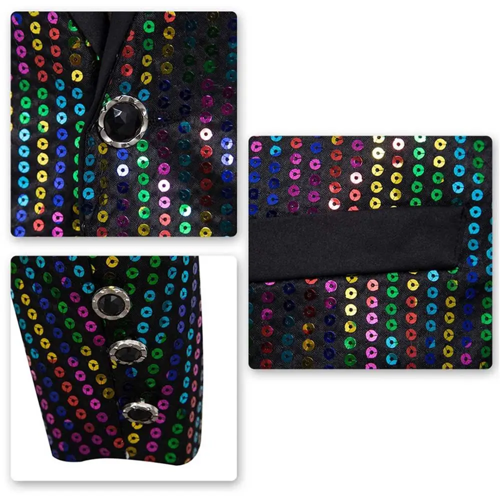 Хит блестящий Блейзер однобортный с блестками сценический костюм певец для