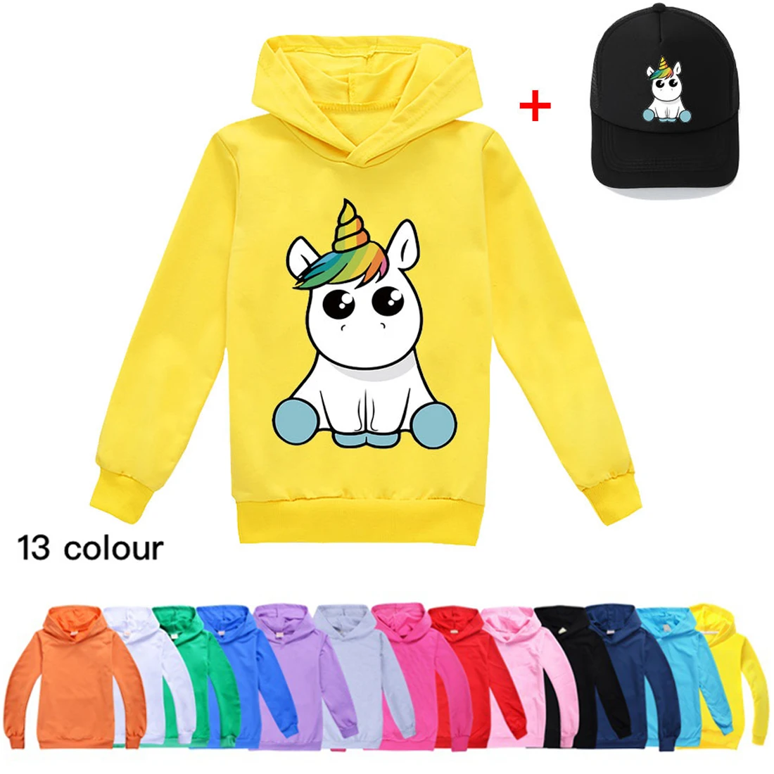 

Spring 2022 Children's Clothing Girls Sweatshirt Hoodie Unicorn Hoodie Children Long Fall cute anime hoodies fit kids 3-15 ages