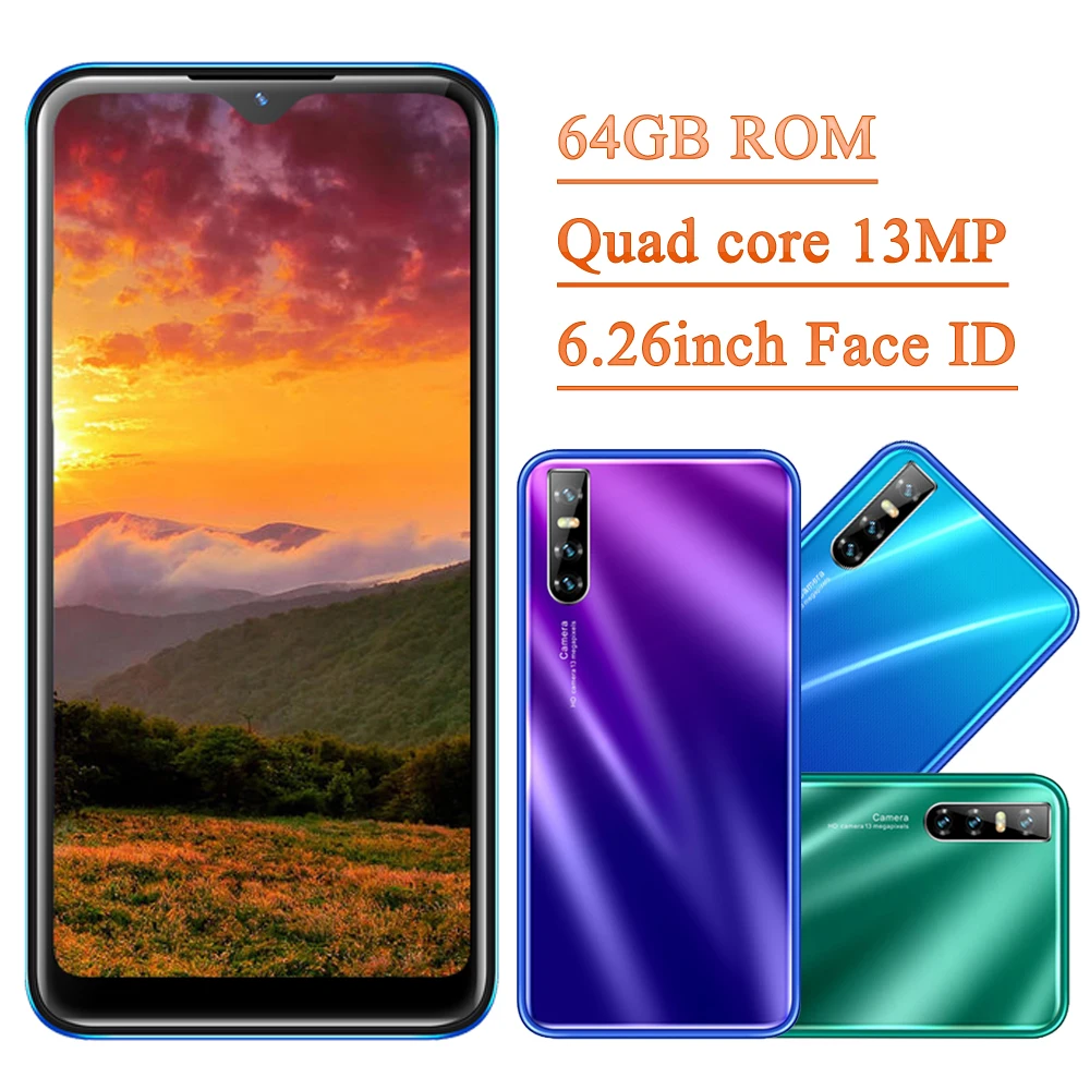 

Face id unlocked A71 Global 4G RAM 64G ROM Android 13MP HD Camera Smartphones 6.26inch Water drop screen Quad core mobile phones