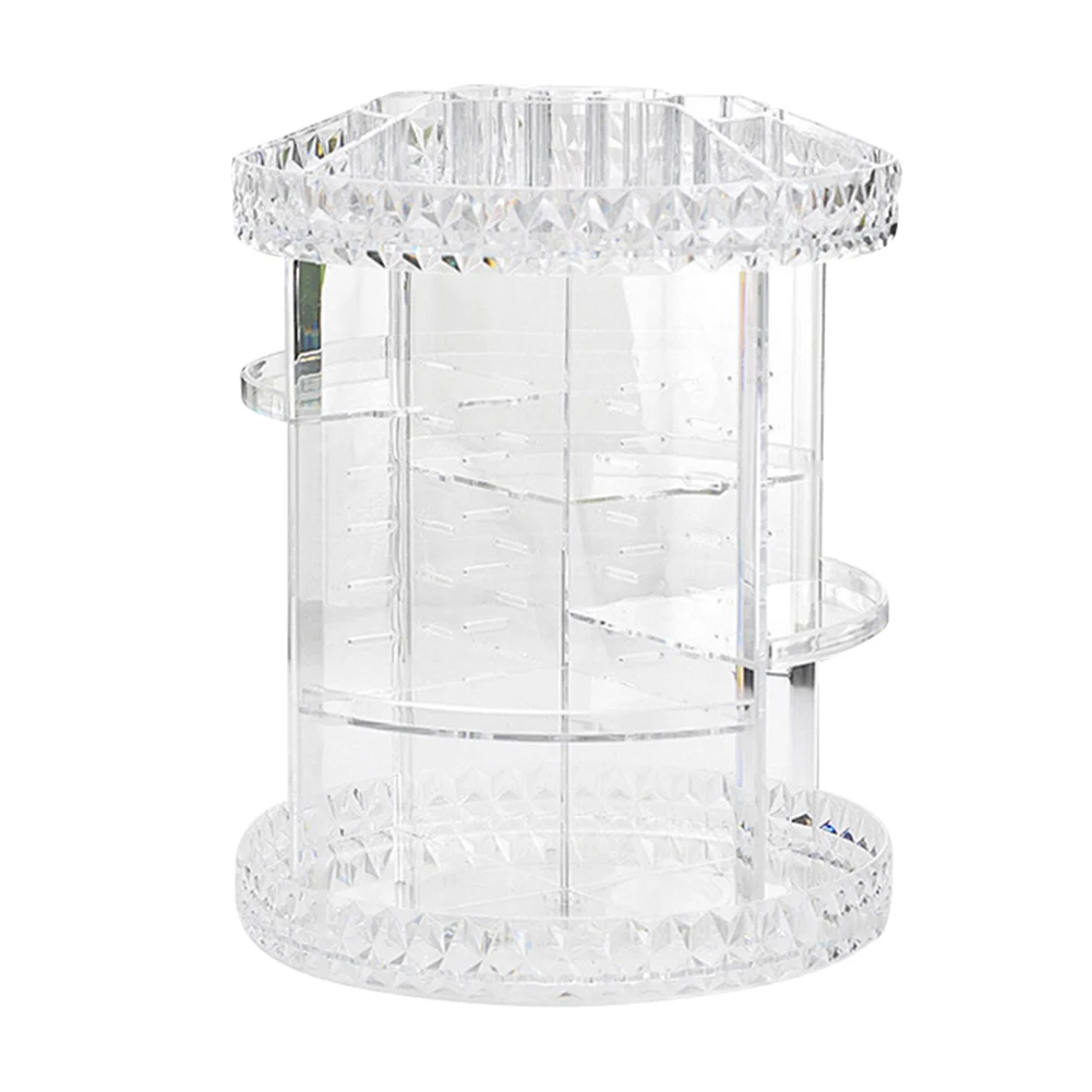 

Newly 360 Rotating Crystal Cosmetic Storage Box Multi-function Detachable Acrylic Cosmetic Makeup Tools Finishing Box Organizer