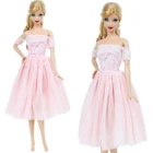 1 комплект розовая кружевная юбка для свадебной вечеринки одежда платье Модное элегантное платье принцессы Аксессуары Одежда для куклы Барби DIY игрушки для девочек