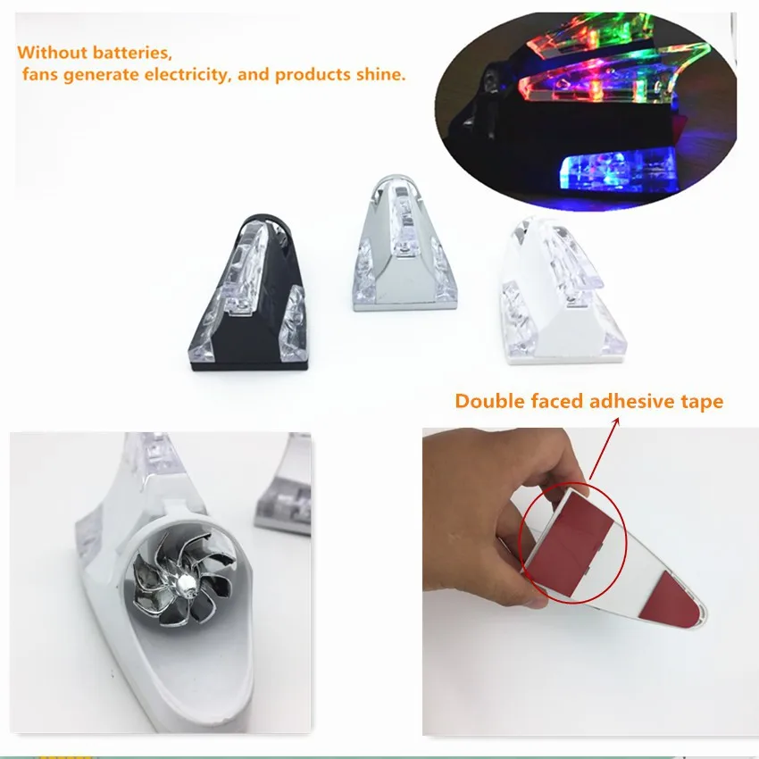 Car Vehicle Wind Power LED Beam Shark Fin Roof Antenna Safety Warning Light Universal | Автомобили и мотоциклы