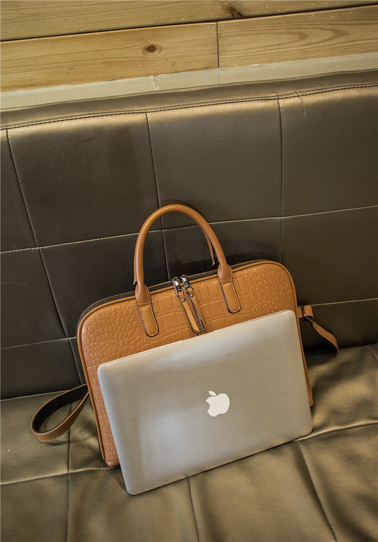 New Girls Shoulder Office Laptop Bags For Women Leather Business Briefcase Woman Laptop Handbag 13" 14" 15 Inch For Macbook Air