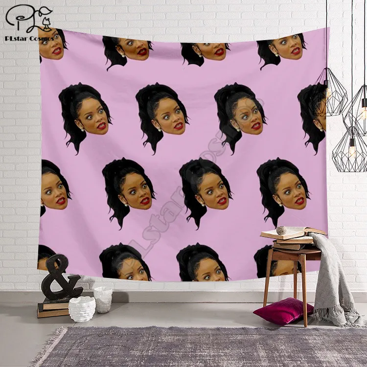 

Rihanna characters Anime cartoon Funny cartoon Blanket Tapestry 3D Printed Tapestrying Rectangular Home Decor Wall Hanging style