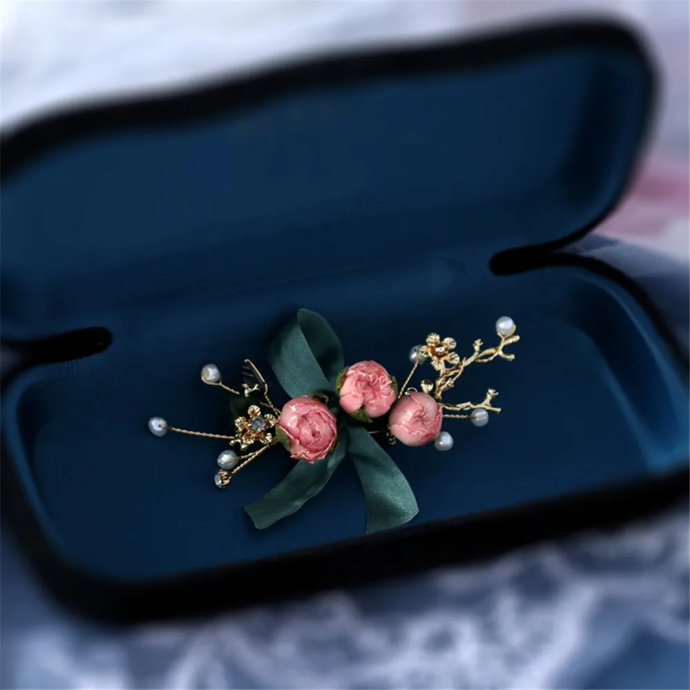 P03-0016 Elegance Flower Pin Pearl Fashion Jewelry eternal Rose Brooch Gold Color Giraffe Breast Metal Lady Garment | Украшения и