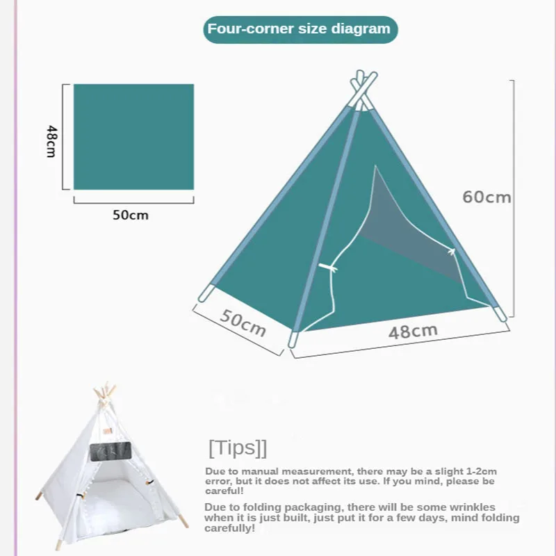 Pet Tent House Cat Bed Portable Teepee Thick Cushion Available for Dog Puppy Outdoor Indoor Linen Supplies | Дом и сад