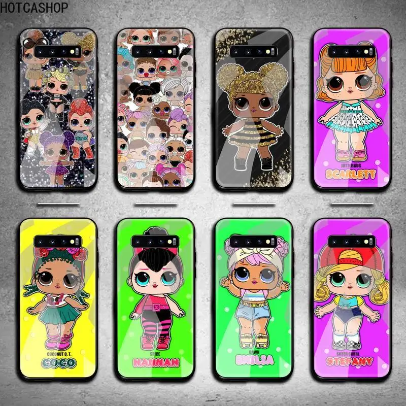

LOL Cartoon Cute Doll Phone Case Tempered Glass For Samsung S20 Plus S7 S8 S9 S10 Note 8 9 10 Plus