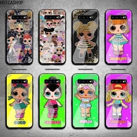 lol cartoon cute doll phone case tempered glass for samsung s20 plus s7 s8 s9 s10 note 8 9 10 plus