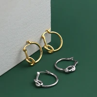 xiyanike silver color fashion new geometric knotted earrings temperament all match girl earrings cross border hot sale