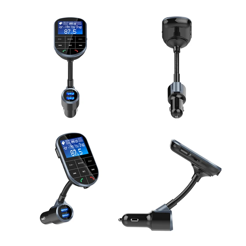 FM модулятор Bluetooth 4,2 MP3 музыкальный плеер Автомобильный комплект fm-передатчик Bluetooth радио передатчик AUX модулятор двойной usb зарядка