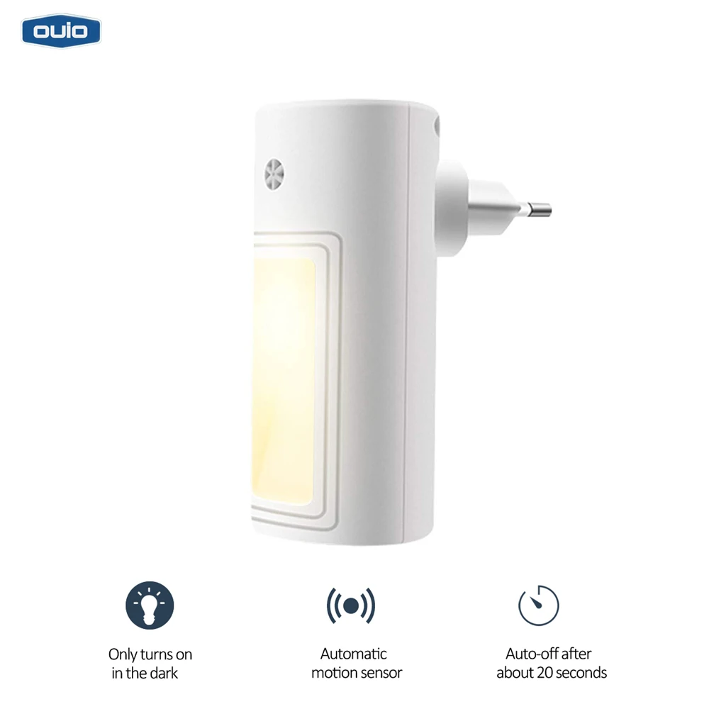 US EU Plug движения PIR Сенсор ночной Светильник 240V Smart в энергосберегающем прикроватный светильник светодиодный