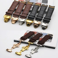 curved genuine leather watchband 22mm 23mm 24mm for couturier t035 watch band butterfly clasp strap wrist bracelet diy replace