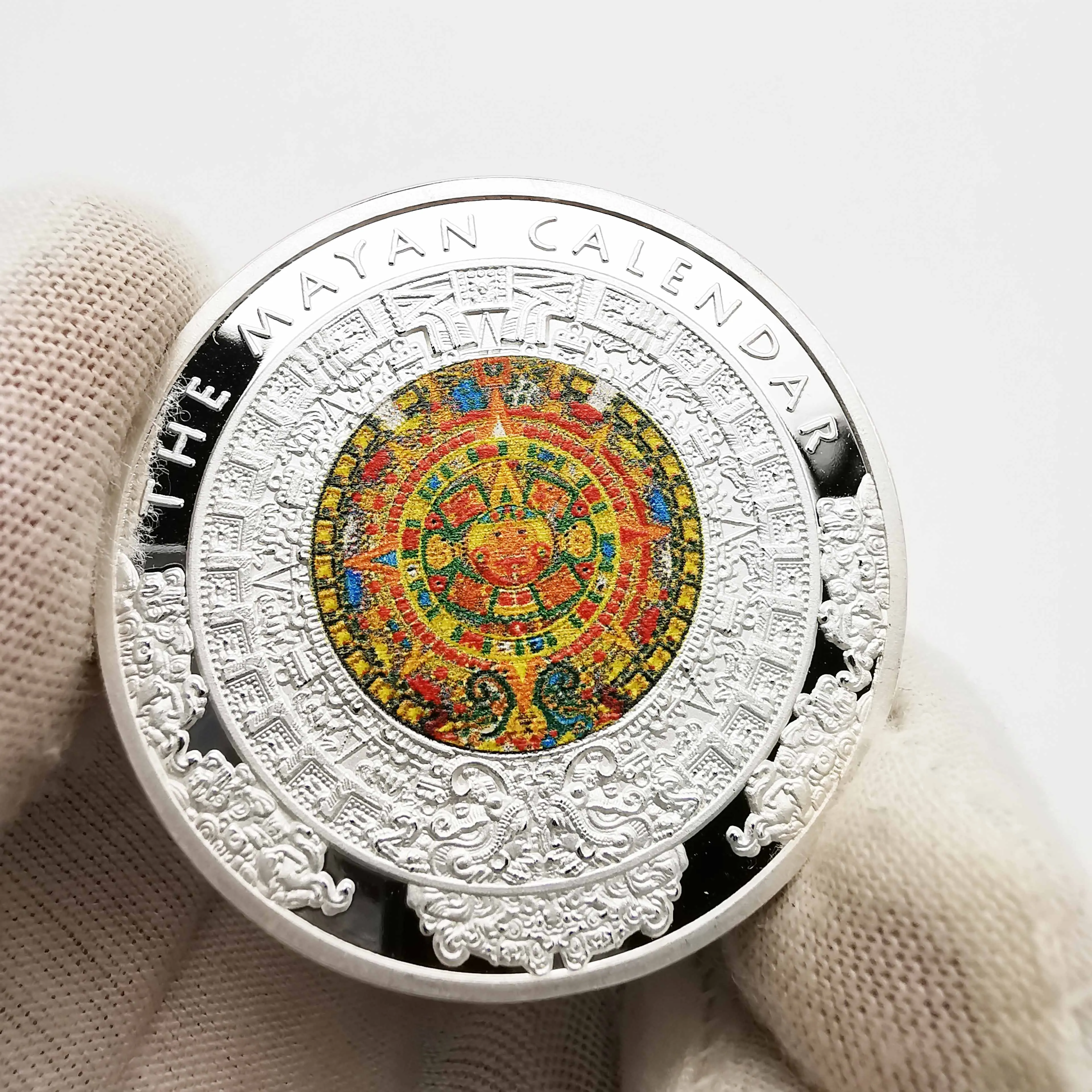 Новейшая Посеребренная монета мексиканская Ази пророчество майя календарь