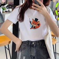 2021 new cartoon fox t shirt fashion women harajuku ulzzang t shirt summer tops 90s girls graphic tees woman clothing