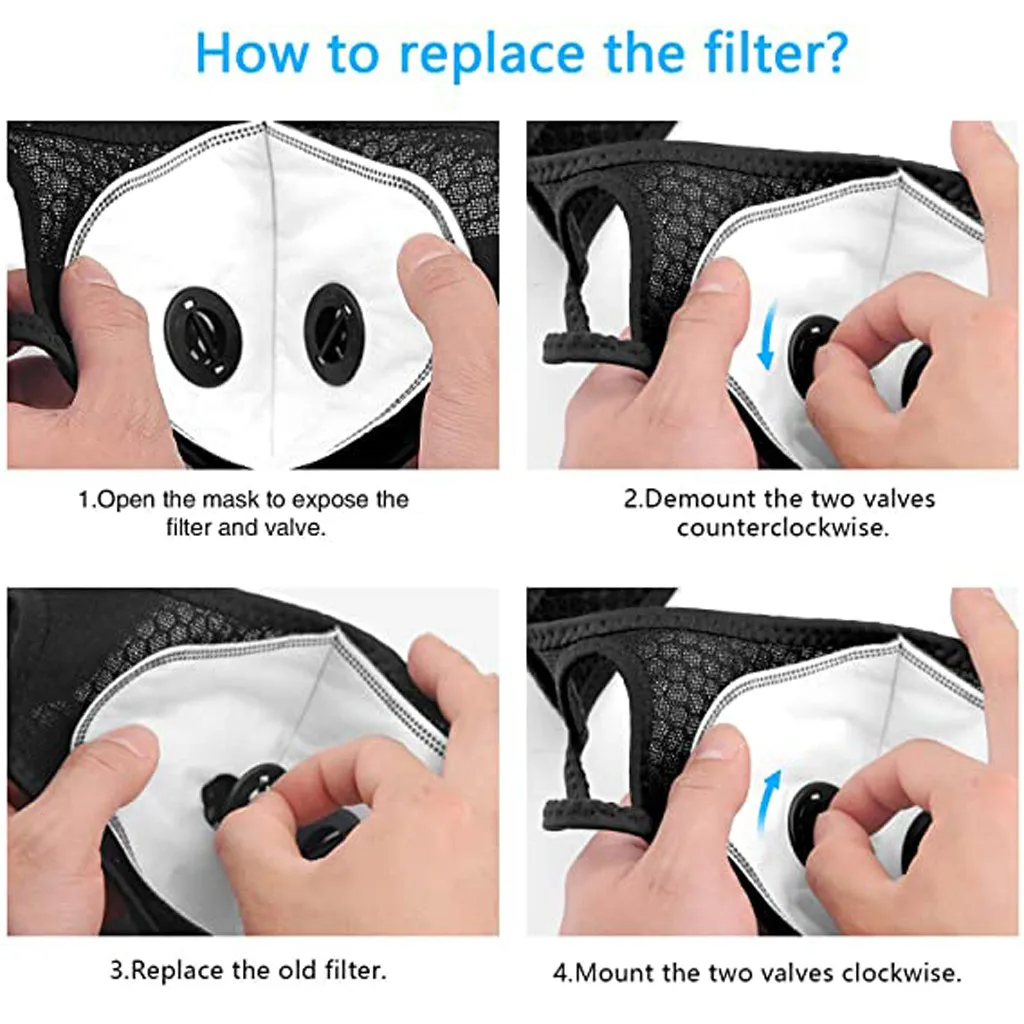 

Dust With 1Filters 2 Exhaust Valves Half Face Reusable Dustproof Respirator