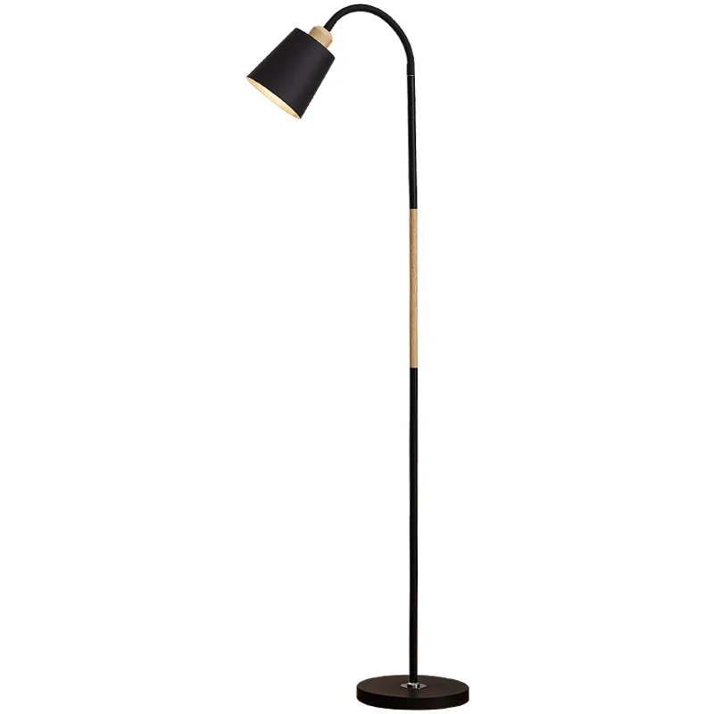 

Nordic style floor lamp simple corner floor lamp E27 modern log color black and white reading