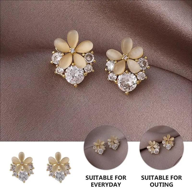 1 Pair Flower Studs Earrings Elegant Studs Earrings Delicate Studs Earrings