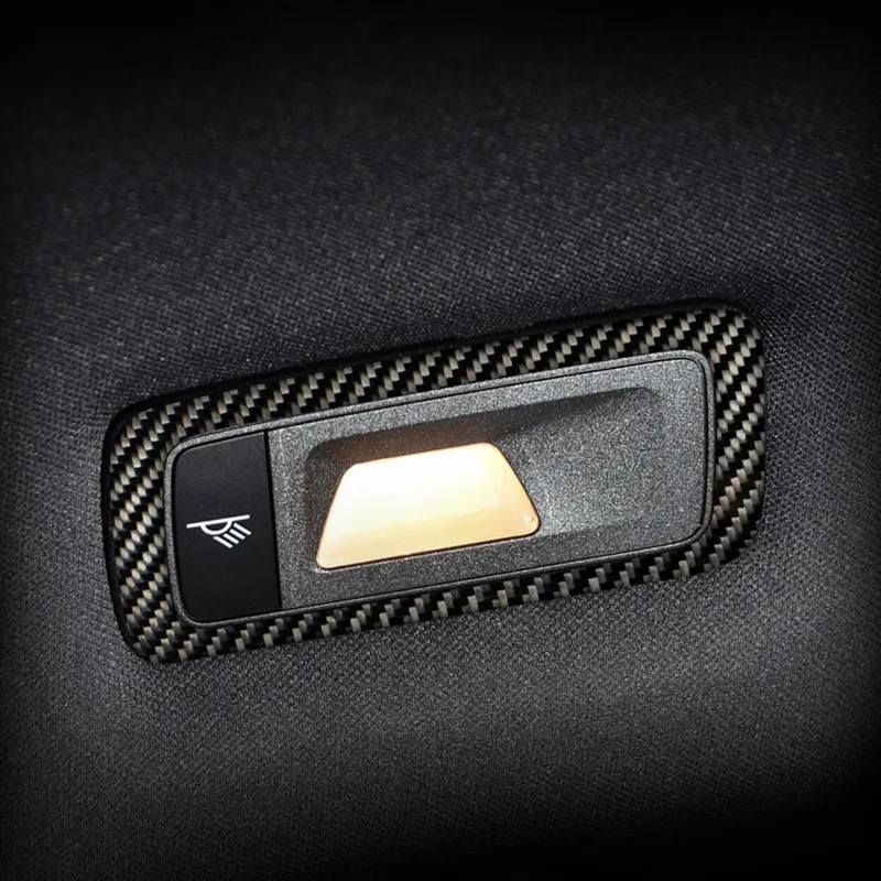 

Car Styling Roof Rear Reading Lamp Frame Decoration Sticker Trim For Porsche Macan 2015-18 Carbon Fiber Interior Accessories