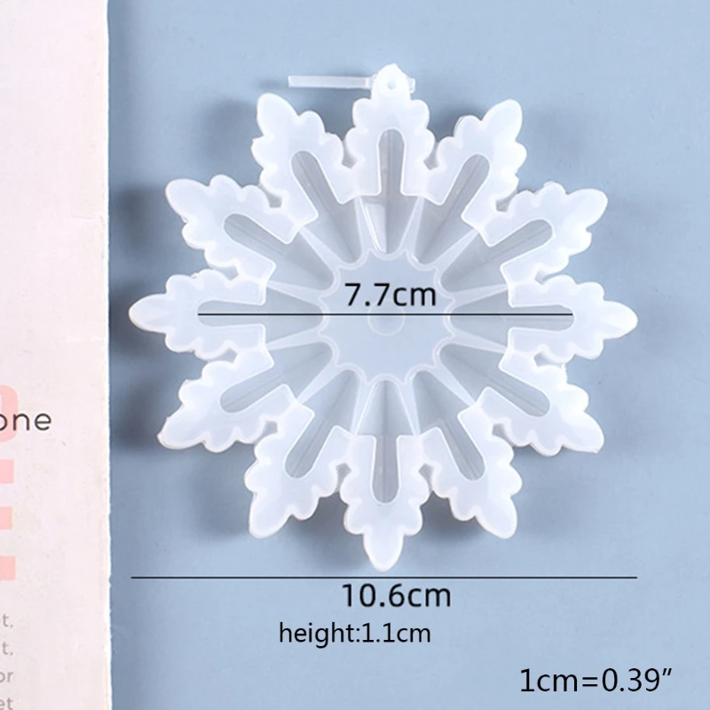 

Crystal Epoxy Resin Mold Christmas Ornaments Snowflake Pendant Silicone Mould XXFB