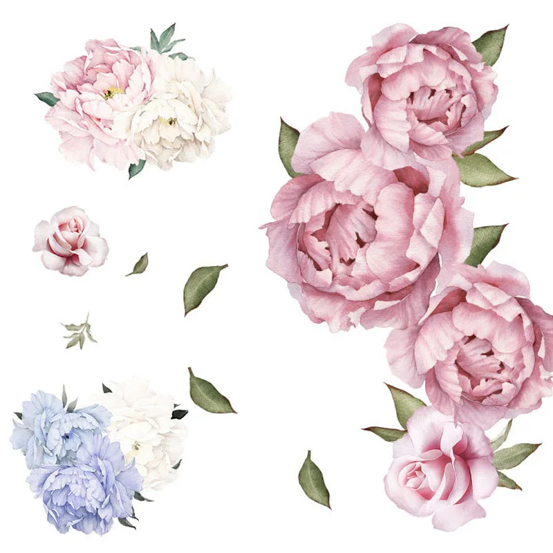 

New Vinyl Wall Stickers Flowers Living Room Decoration Peony Sticker for Wall Decals for Kids Rooms Flower of Life Wall Sticker