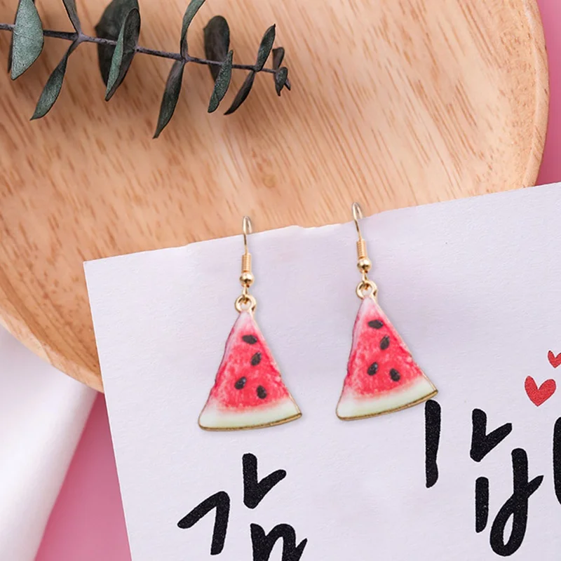 Длинные полимерные серьги со стереозвуком лимона и апельсина модные летние