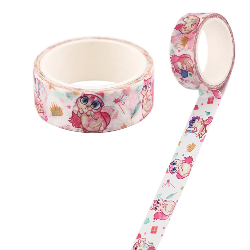 

Flyingbee 15mmX5m High Quality Cat Cute Cartoon Decorative Paper Washi Tape DIY Scrapbooking Tapes School Office Supply X2307
