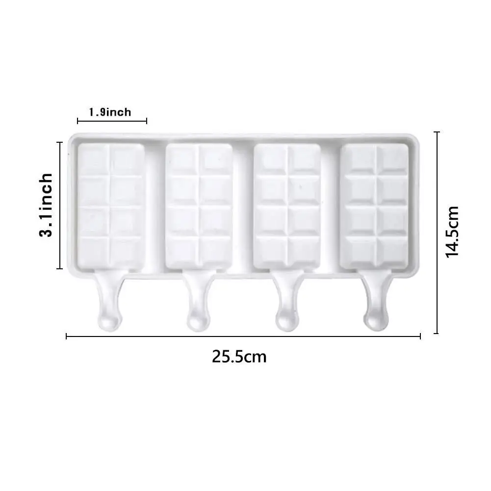 

4 Cell Silicone Ice Cream Mold Juice Popsicle Maker Accessories Tools Mould Kitchen Ice Make Sticks Lolly Kitchen Ice L6V5