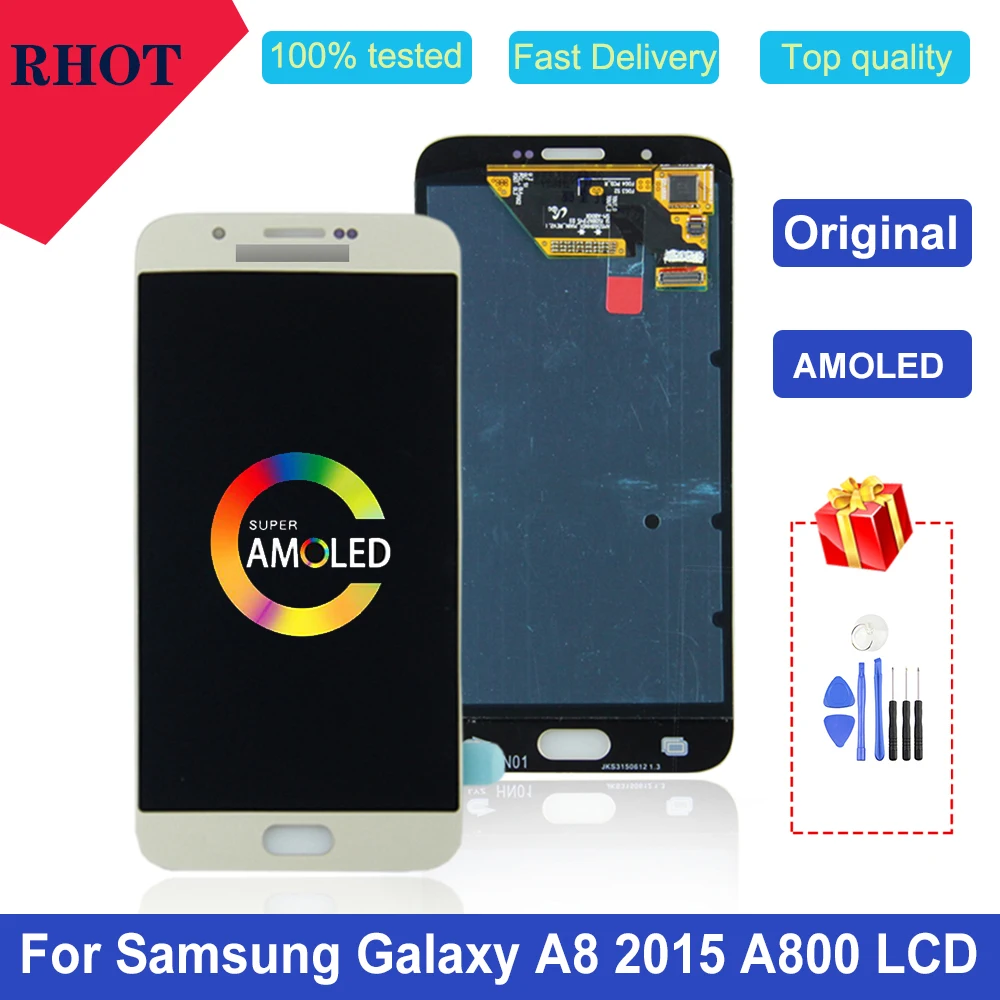 5 7 &quotОригинальный super AMOLED ЖК дисплей для Samsung Galaxy A8 2015 A800 A8000 SM A800F LCD сенсорный