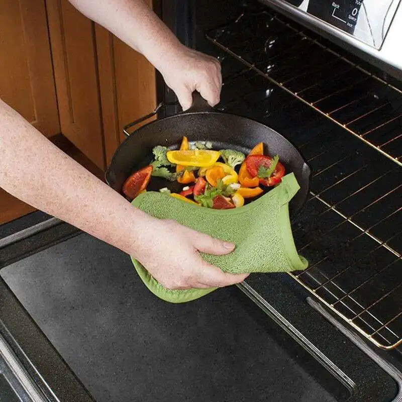 

Potholder Kitchen 1PCS Pad Gloves Terry Cloth Insulation Microwave Oven Gloves