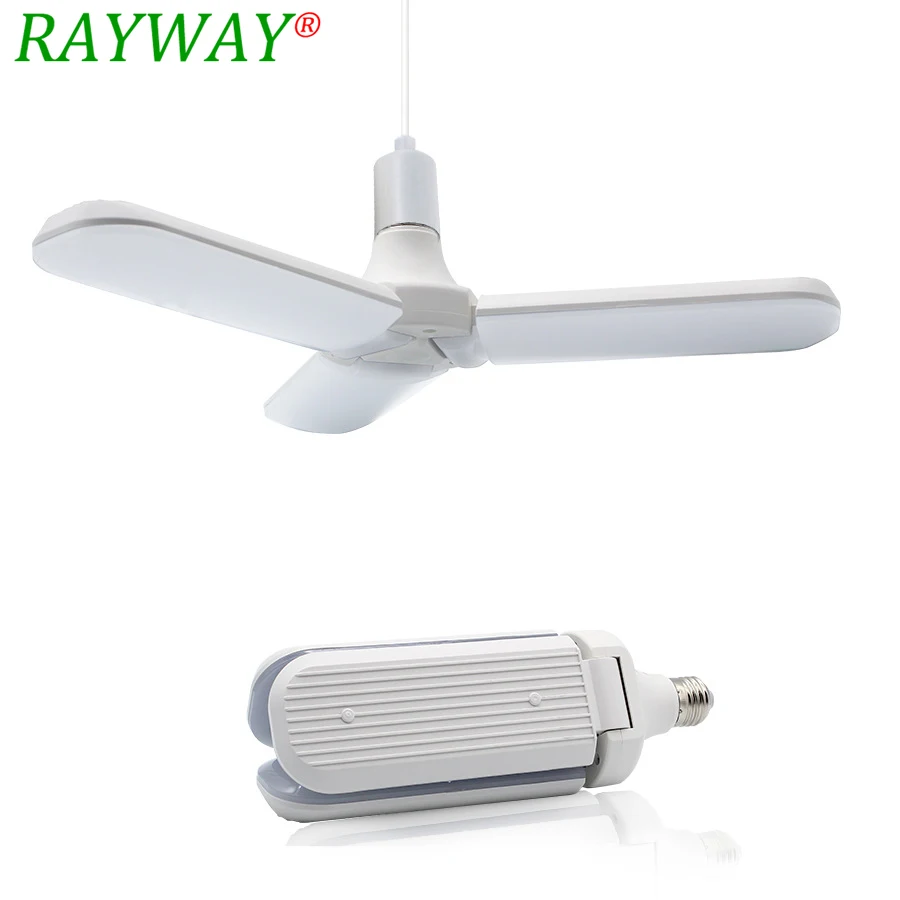 

Led Bulb E27 30/45/60W Led Lamp Ceiling Fan Lampada Led Light 220V Foldable Fan Blade Angle Adjustable for Home Garage Lighting